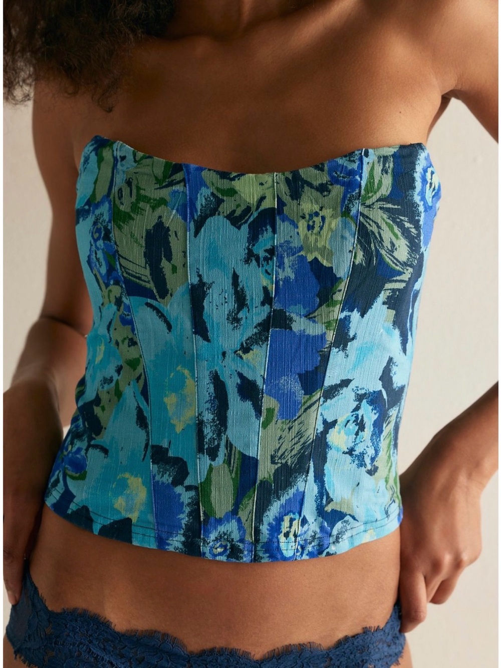 Free People Happy Hour Printed Tube Top - Size Medium